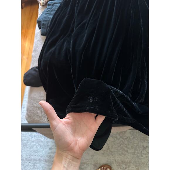 TADASHI COLLECTION Vintage Black Strapless Velvet Gown Size 4 - Picture 8 of 8